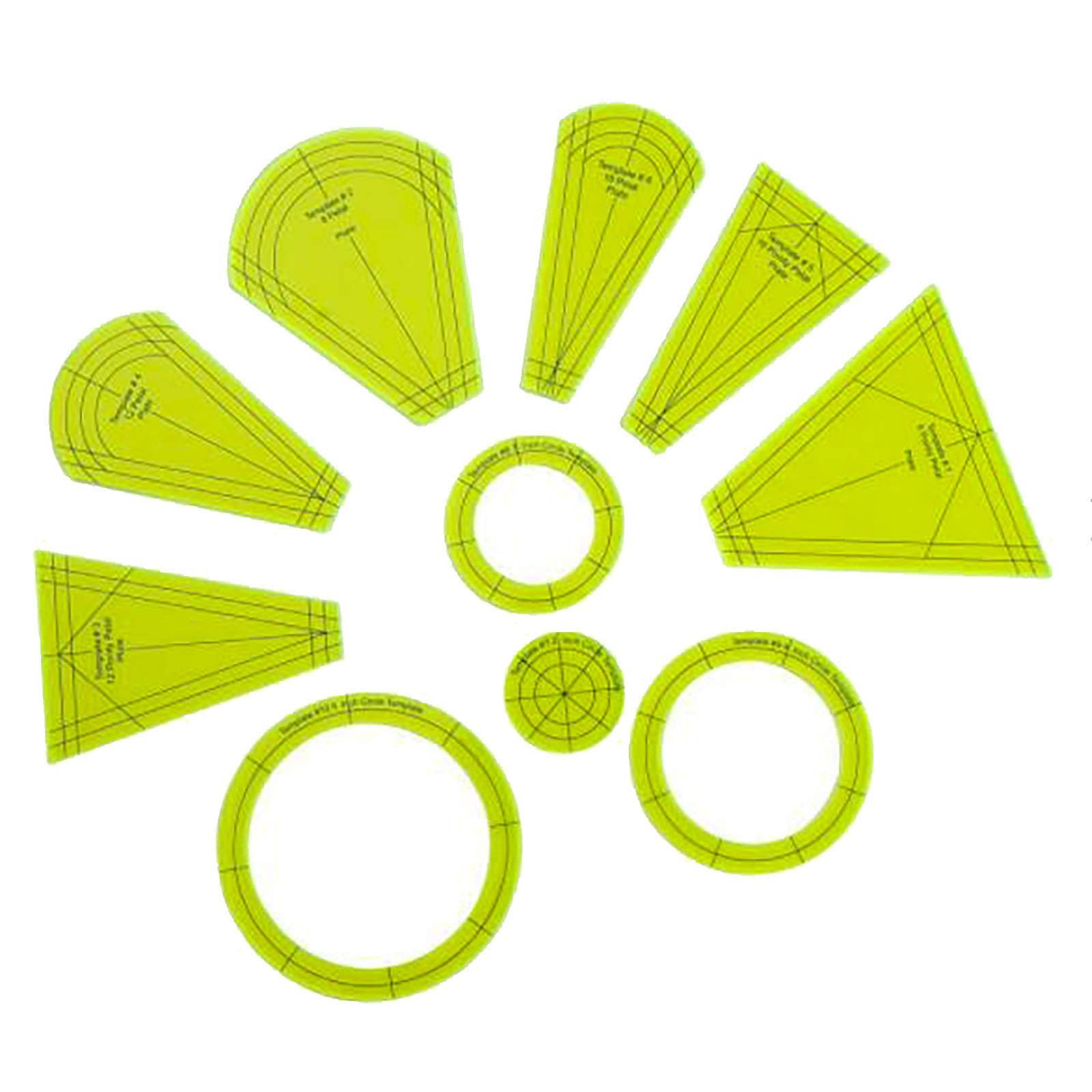 Corlidea Dresden Quilting Template Set - 10 Pieces Plate Template Sets, Patchwork Regular Blocks Ruler Foot Templates for Domestic Sewing Machine