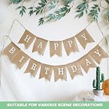 TakFree Happy Birthday Burlap Bunting 6.6 Ft Linen Garland Swallowtail view 5