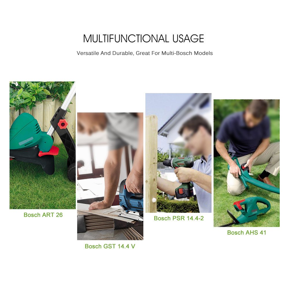 FLOUREON 14.4V 3000mAh Ni-MH Replacement Battery for Bosch 13614 15614 1661 22614 32614 3660K 52314 AHS 41 ART 26 PSR 14.4 PSR Bosch BAT038 BAT040 BAT041 BAT159 2607335275 2607335533 2607335264