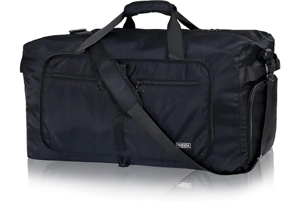 Fmeida 65L Foldable Travel Duffle Bag - Weekender Bags with Shoe Compartment for Men Women, 24" Sac de Voyage Femme Homme, Wa