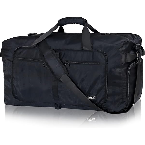 22 travel duffel bag Men's Leather Duffel Bag 22 inch with Shoe Pocket, Brown