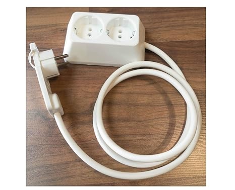 Steckdose mit Gutstecker 2er 1m Mehrfachsteckdose Multistecker Möbel hinter Flachstecker