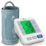 P PANACARE Blood Pressure Monitor, Upper Arm BP Machine for Home Use, 2×99 Memory, 3.4" Large Backlit Display, Adjustable Cuff (8–16 inches), Gray