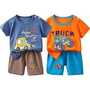 Toddler Boys T-shirts and Shorts Set 4PCs Baby Clothes Summer Outfit