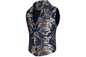 STMOITZ Mens Steampunk Vest Gothic Corset Waistcoat Victorian Masquerade Outfit Dress Jacquard Goth Suit Costume