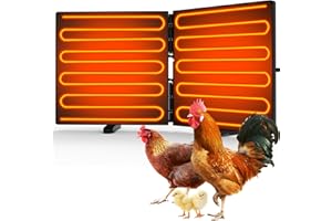 Lxheir Chicken Coop Heater 240 Watts, Large Size Foldable Energy Efficient Heater for Chicken Coop, Two Mounting Model Radiant Heat Coop Heater for Chicken Kitten Puppy Pets Animals in Winter Black