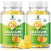 VCCHUYH Calcium Citrate Gummies 1200 mg, Sugar Free Calcium Gummies for Adults & Kids, Chewable Calcium Supplements for Women, Bone & Immune Support, Pineapple Flavor 120 Count