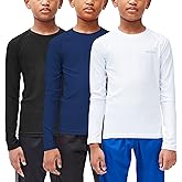 DEVOPS Youth Boys 2 or 3 Pack Compression Athletic Performance Baselayer Long Sleeve Shirts