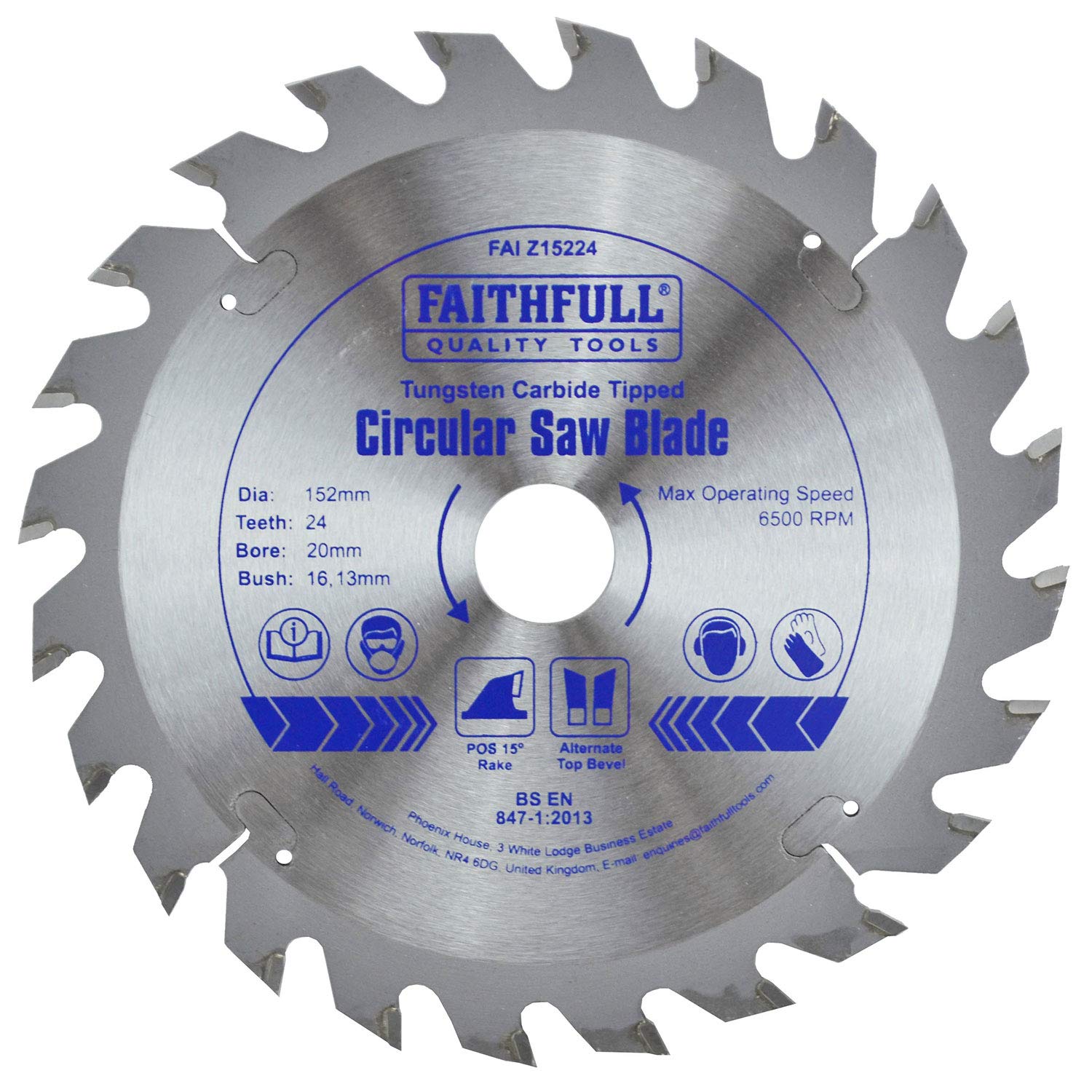 Faithfull Tct Circ Saw Blade 152 X 20 X 24T