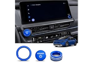 for Toyota Prius 2023-2026 Accessories, 3-Pieces Aluminum Alloy Knob Covers Trim Kit - Fits Push Start Button & Volume, Interior Upgrade, Knob Protection & Easy Operation - DvlynAuroa (Blue)