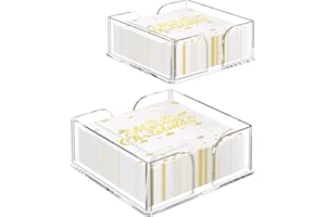 Napkin Holder, 2 PCS Clear Acrylic Guest Towel Holder for Table, Luncheon Napkin Paper Towel Tray, Buffet Napkin Dispenser Co