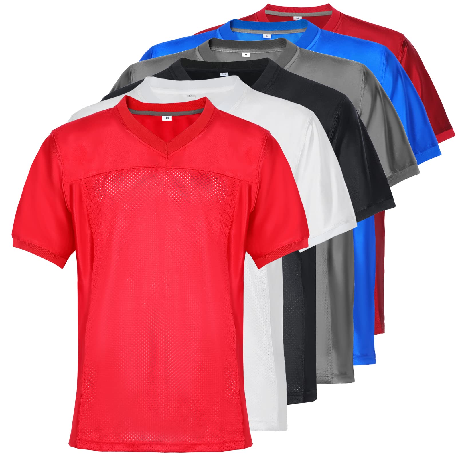 Aumudle Men Blank Plain Football Jersey Practice