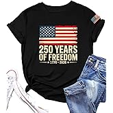 PECHAR 250 Anniversary USA Shirt Women 4th of July Shirts 1776-2026 250th Birthday T-Shirt Patriotic Shirts Tops