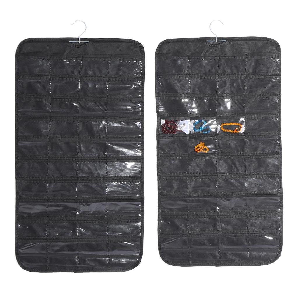 Weiß Fdit 80 Taschen hängende Schmuck Organizer Doppelseitige Organizer