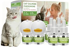 Flovintrek Cat Pheromone Diffuser to Calm Cats - Calming Diffuser Kit with 2 Plug-Ins & 6 Refills, Stress & Anxiety Relief to