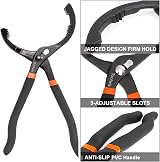 Toolwiz 2pcs Oil Filter Removal Tool 12" 3-Jaw Adjustable 64-115mm view 6