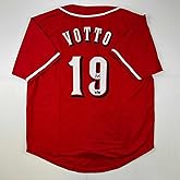 Facsimile Autographed Joey Votto Cincinnati Red Reprint Laser Auto Baseball Jersey Size Men's XL