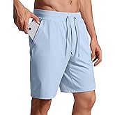 CRZ YOGA Men's Four-Way Stretch Workout Shorts - 9'' Linerless Soft Durable for Casual Athletic with Pockets