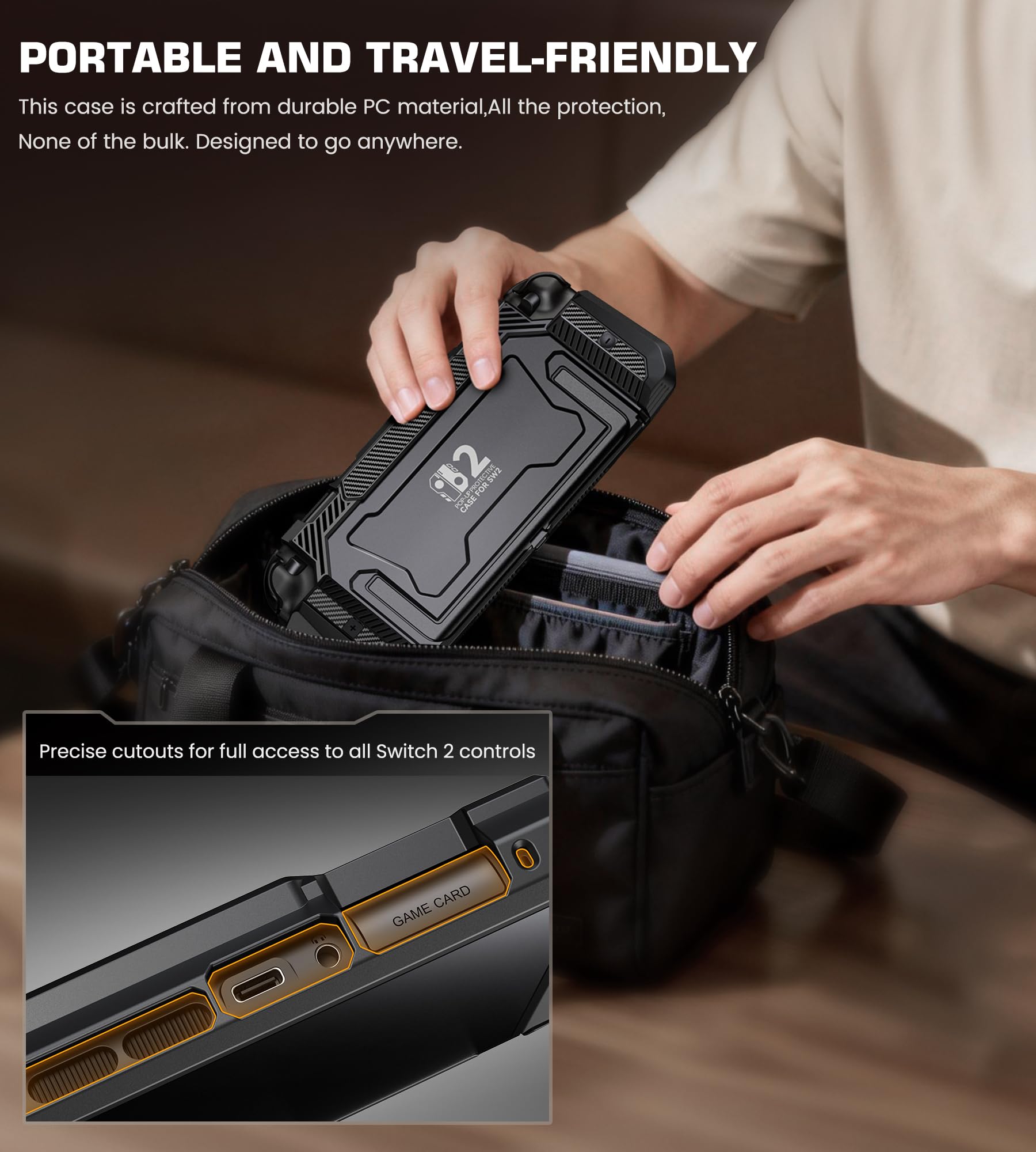 BEBONCOOL GAMING Dockbare Hülle für Nintendo Switch 2, Schutzhülle für Nintendo Switch 2 mit Dockfunktion, inklusive Schnellverschluss für die Joy-Cons und ergonomischem Griff,Schwarz 6