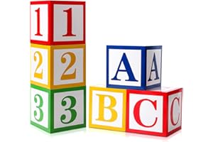 Kolldenn 6 Pcs Abc 123 Party Decorations Trunk or Treat Decoration Abc Alphabet Party Favor Balloon Box Inspire Cartoon Story Decor for School Graduation Birthday Celebration Baby Shower