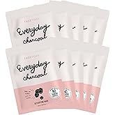FACETORY K Beauty Face Mask Skin Care - Everyday CHARCOAL Detoxifying Sheet Mask | Plant-Based Charcoal Face Mask (10 Pack)