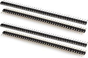 DIYhz 2Pair Gold - Plated (ROHS) 1×40 40P 2.00mm Straight Male - Female Pin Header for Computer & Breadboard