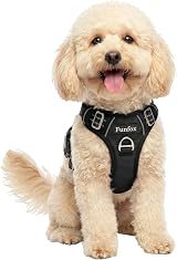 Funfox Small Dog Harness No Pull with Reflective Strips and Handle