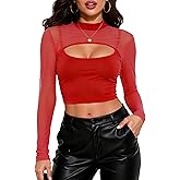 Zando Sheer Bolero Shrug for Women - Mesh Crop Tops Open Front Sexy Rave Outfits Long Sleeve Workout Top Beach Arm Cover Up