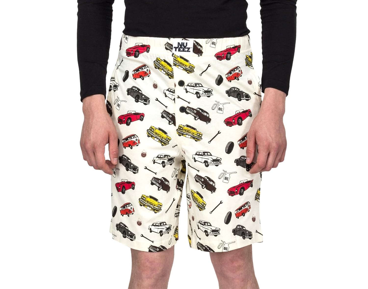 nuteez drive away beige cotton shorts