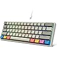OHY XVX H61 Retro 60% Hot-Swappable Mechanical Keyboard, RGB Wired Gaming Keyboard with Cherry Profile PBT Keycaps & Pre-Lubed Linear POM Switches, Compact 61 Keys for PC/Mac Gamers
