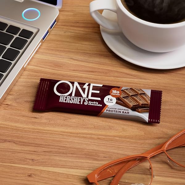 ONE PROTEIN BARS, NEW HERSHEY’S DOUBLE CHOCOLATE, GLUTEN FREE WITH 18G PROTEIN AND 3G SUGAR, PANTRY STAPLES 2.12 OZ (12 PACK)