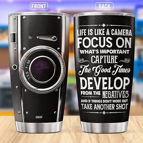 CUBICER Photographer Tumbler Stainless Steel 20 Oz Double Walled