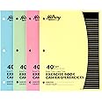 Hilroy Stitched Exercise Book, 3-Hole Punched, 4-Pack, 40 Pages/20 Sheets, Assorted Colour Covers (12102)