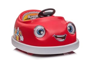 BCARORUR 12V 2-Speeds Electric Ride On Bumper Car for Kids 1-6 Years Old, Children's Electric Car W/Remote Control, LED Lights, Bluetooth & 360 Degree Spin, Pushrod Dinner Plate, Rocking Horse Mode, Red