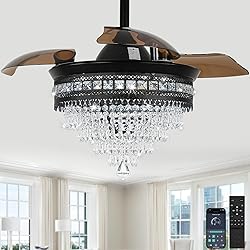 Luxury K9 Crystal Chandelier Fan | Smart Dimmable