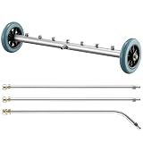 RIDGE WASHER Pressure Washer Undercarriage Cleaner, 24 Inch Undercarriage Car Washer, Under Car Pressure Washer Attachment with 3 Pcs Extension Wand, 4000 PSI