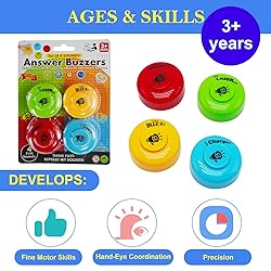 Gelabur Set of 4 Buzzers for Trivia Games, Answer