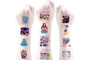 ZCXDF 40 PCS Demon Movie Hunters Stickers, Cartoon Movie Temporary Tattoos Huntrx, Saja Boys, Jinwoo, Rumi, Birthday Themed Party Supplies Decoration Favors Cute Sticker for Kids Boys