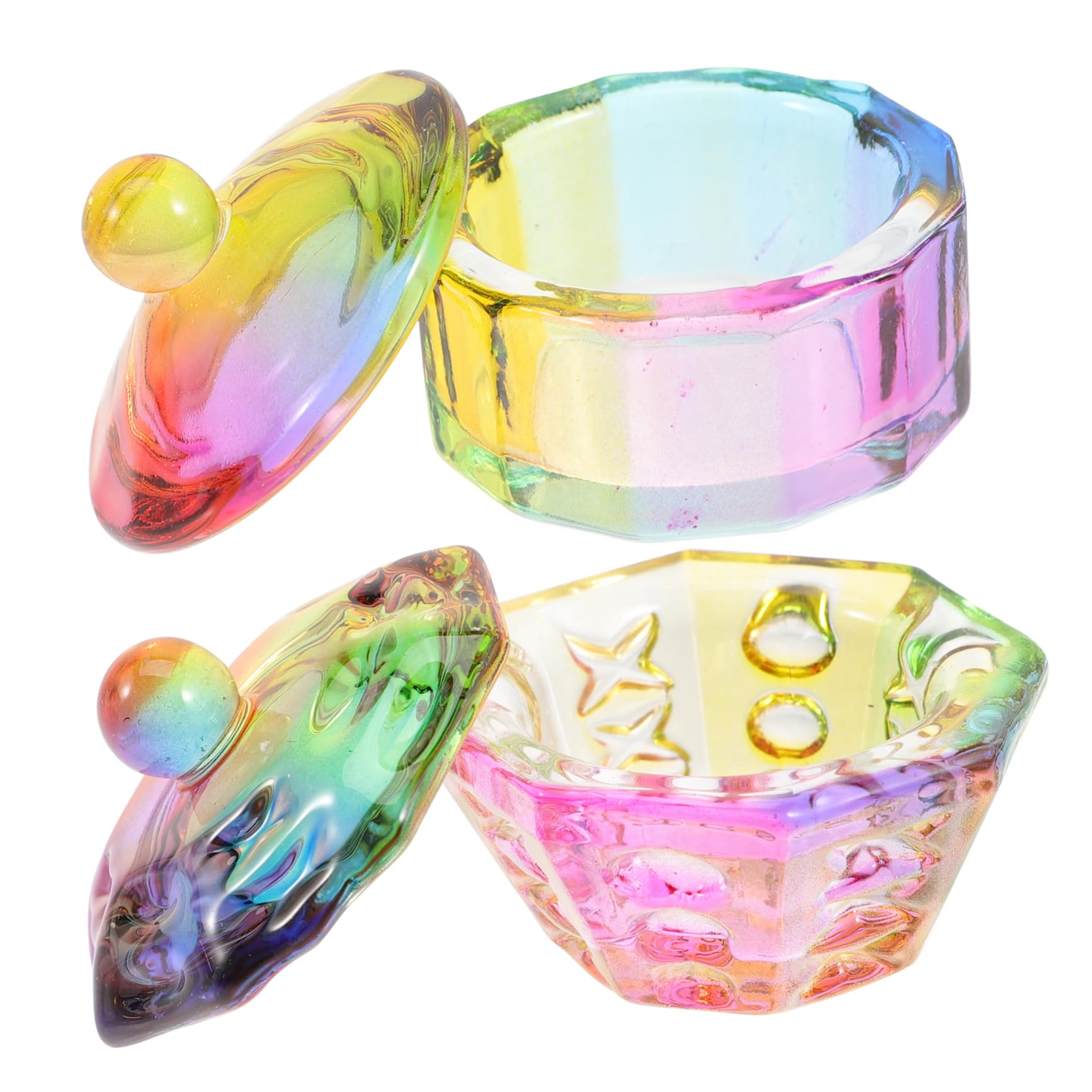 Beatifufu 2Pcs Acrylic Nail Dappen Dish with Lid Manicure Tools for Nail Monomer Nail Dish for Nail Art and Treatment Essential Nail Care Accessories
