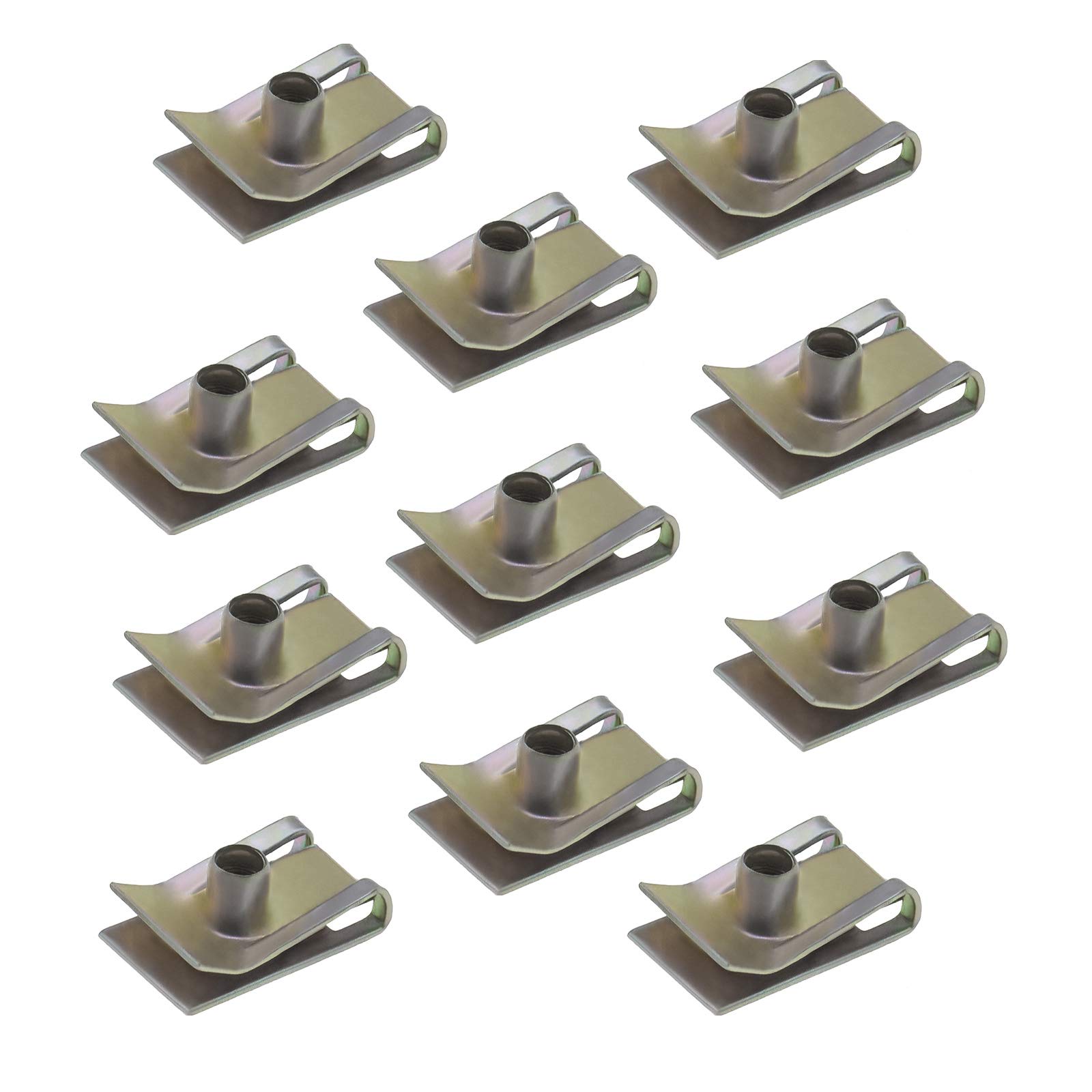 OTOTEC 20Pcs M5 Chimney U Nut Spire Clips Speed Fasteners Metal Bumper U Clips Zincification Fixings Panel For Motor Vehicles Domestic Appliances