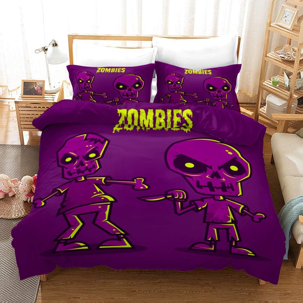 CLOVERDRESS Plants VS. Zombies Bedding Sets 3D Children's Cartoon Duvet Cover Set