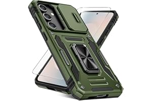 Caka for Samsung Galaxy S25 FE Case [HD Screen Protector] [Full Camera Lens Cover] [360°Rotated Kickstand Ring] [Heavy Duty P