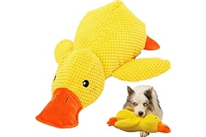 PUREADEE Mellow Dog Calming Duck, The Mellow Dog Duck, Calming Duck Dog Toy, The Mellow Dog Calming Pillow,The Mellow Dog Calming Duck Dog Toy, Dog Duck Toy with Quacking Sound For Indoor Dog (Yellow)