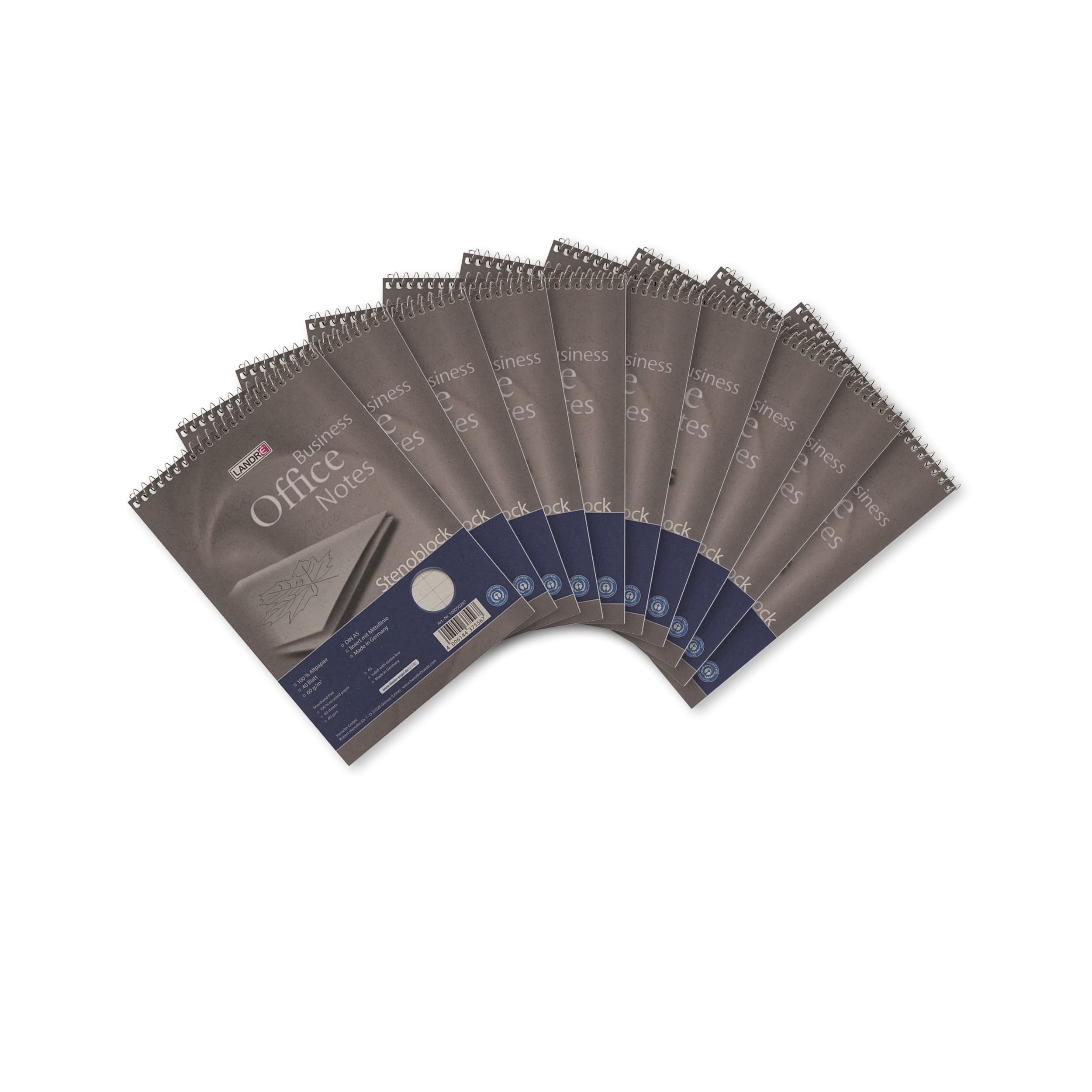 LANDRÉ Steno Recycling A5 Ruled Pad Red Centre Line 40 Sheets 70gsm (Pack of 10)