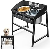 Spill Proof Tilted Elevated Dog Bowls for Large Breed, 15โ Tall Raised Dog Bowl with Stand, Stainless Steel Dog Food Bowl & Water Bowl Set for Indoor & Outdoor Use, Easy Clean Large Dog Bowl Dog Dish