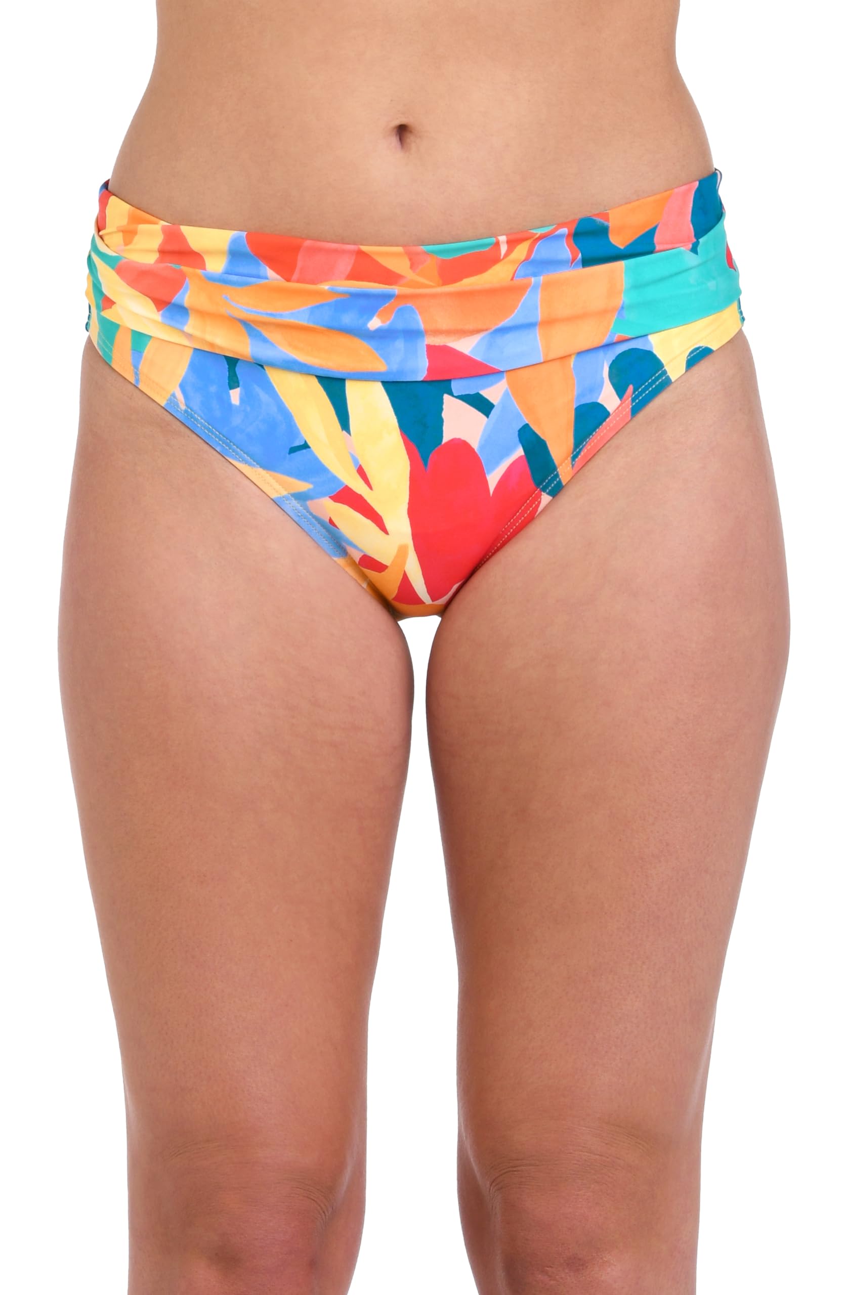 La Blanca Women’s Banded Hipster Bikini Swimsuit Bottom, Multi//Fantasy Resort, 10