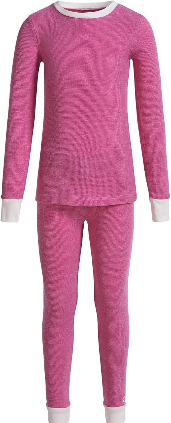Cuddl Duds Girl's Long Sleeve Cotton Blend Thermal Base