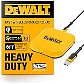 DEWALT Heavy Duty Wireless Charger, 10W Max Fast Wireless Charging Pad Compatible with iPhone 17/16/15/14/13/12/11/X/8 Pro Max Plus Samsung Galaxy S22/S21 AirPods (Type C Cable/AC Adapter Included)