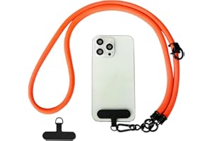 DASHTHER Cell Phone Lanyard, Universal Adjustable Detachable Phone Lanyard, Phone Strap, with Phone Lanyard Patch×2 (Orange)