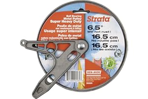 Ben-Mor Strata Outdoor Clothesline Pulley Ball Bearing Style - 6.5” Heavy Duty Metal, Rustproof Silver Pulley for Clothes Line Outdoors, Outdoor Laundry Line Pulley for Clothes,Coats, Blankets(1 unit)